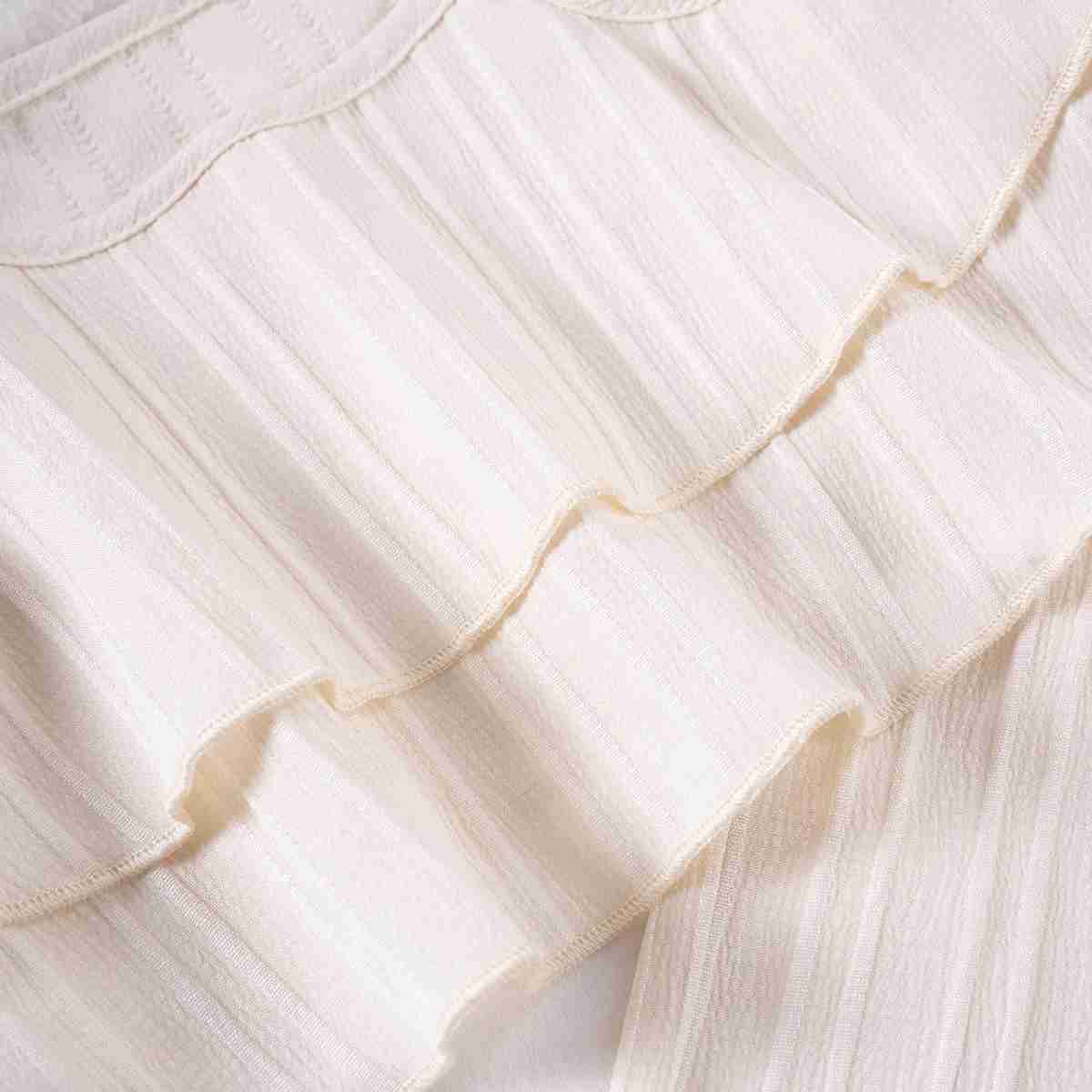 Clothing Sets Girls solid color pendant summer pendant pleated edge+wide leg pants 2-piece set of white cute and elegant baby clothing WX