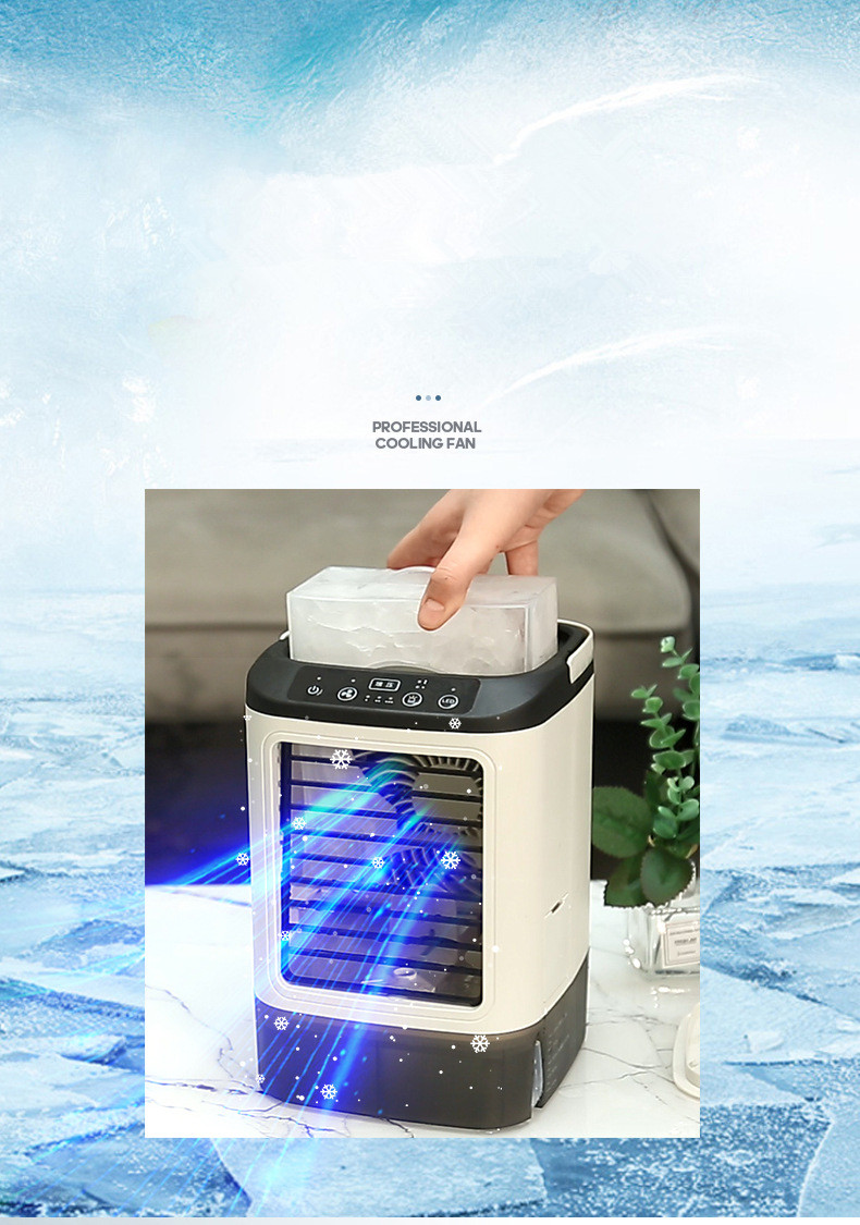 Mini Air Conditioner Desktop Air Cooler Water Cooling Dual Spray Ultrasonic Atomization Portable Humidification Fan Small Queit Air Cooling Fan For Ho