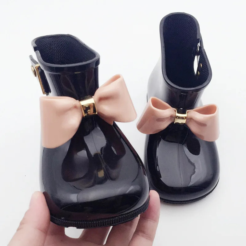 Children Rain Boots Fashion Bow Metal Buckle Girls Boot Cute Toddler Infant Waterproof Shoes Kids Nonslip Water 240516