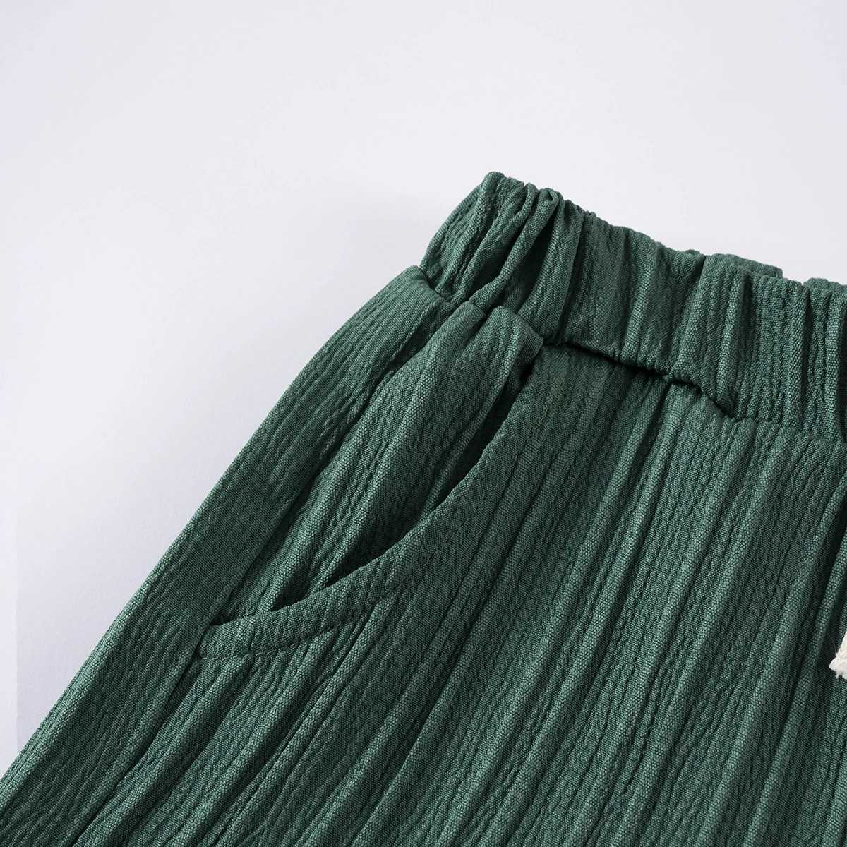 Clothing Sets Baby and toddler solid color texture summer set button up short sleeved lapel shirt and casual short sleeved baby boy clothing WX