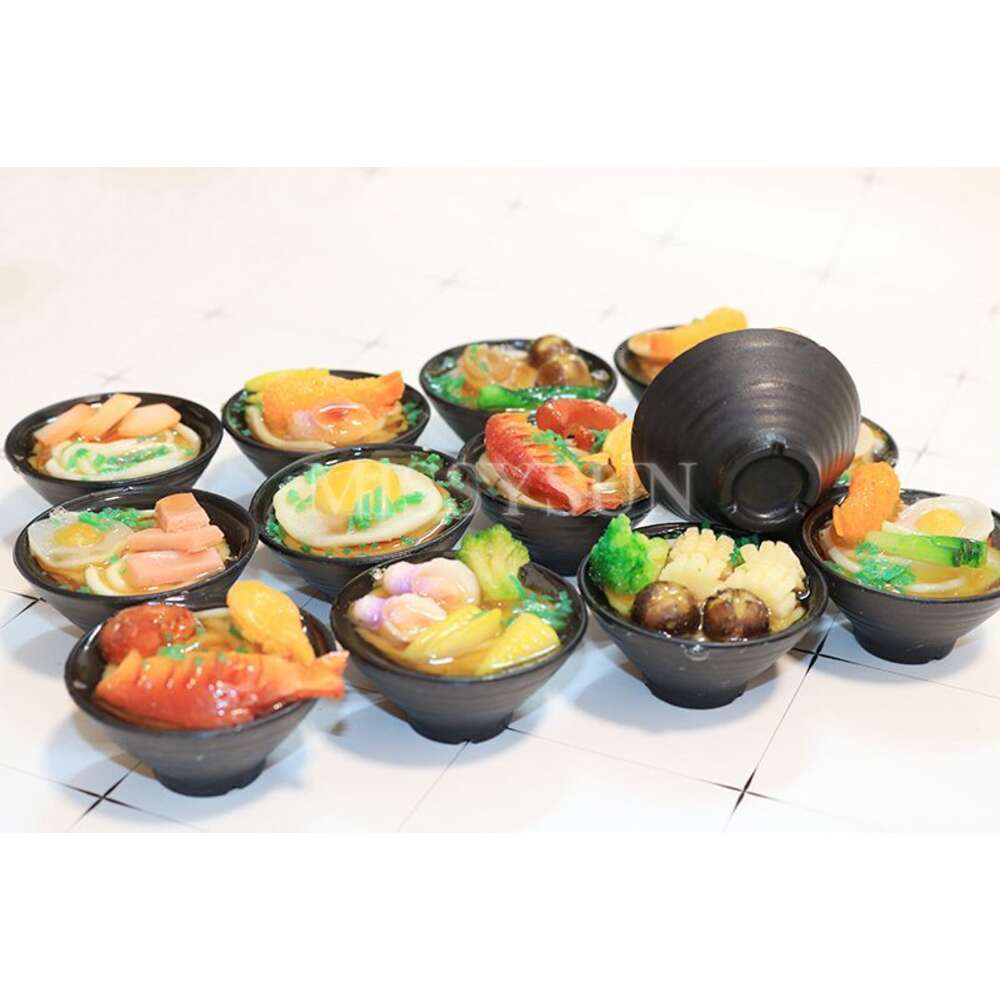 2PCS 1/6 Scale Miniature Japanese Seafood Noodles Pretend Food Doll house Kitchen s blyth bjd doll for children