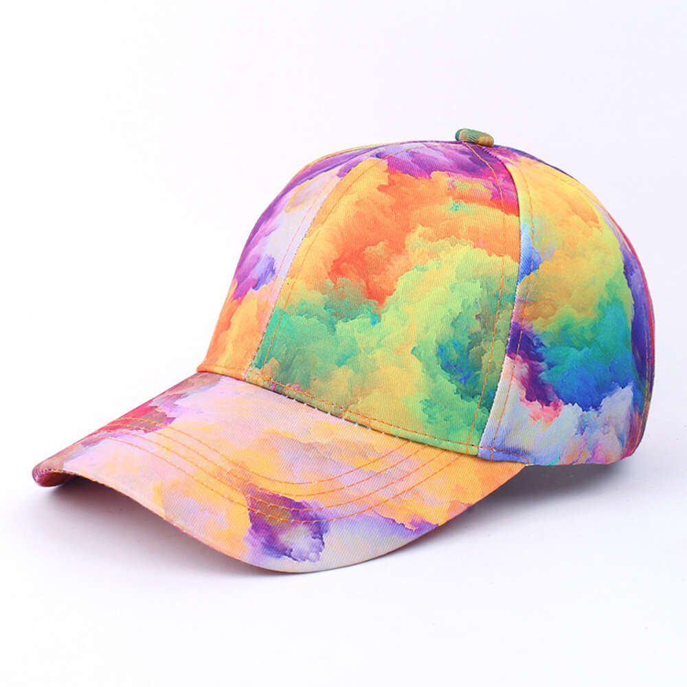 New Tie Dyed Baseball for Men and Women Graffiti Outdoor Sunshade Duck Tongue Sunscreen Sun Hat H517-10.5