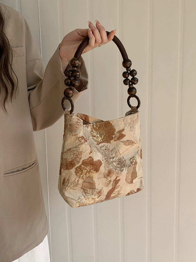 Designer bag women's bag vintage jacquard underarm bag women's chain shoulder bag large capacity bucket bag
