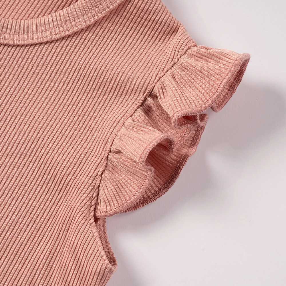 Clothing Sets Summer Girls Clothing Set 2-piece Flight Sleeves T-shirts Ruffled Shorts T-shirts Set Preschool Girls Clothing Set Pajamas Childrens Clo