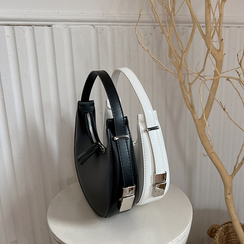 Design bag niche solid color bag women's fashion minimalist personality underarm crescent bag personality portable shoulder bag