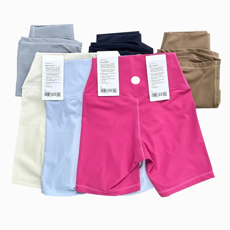 LLLM Women's High-Rise Short 6" Sports Gym workout Yoga Shorts Nylon short tights running leggings free shipping Fitness Breathable High Elasticity Pants Women