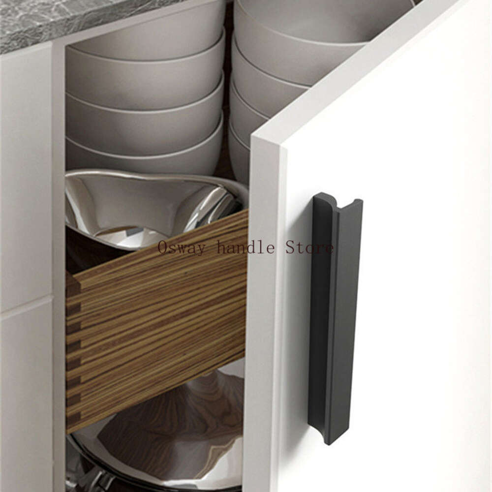 New 1000mm Aluminium Black Furniture Wardrobe Cabinet Door Handles Kitchen Cupboard Drawer Knobs Long Handle Hardware
