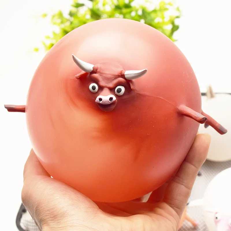10PCS Decompression Toy Inflatable and Decompressive Childrens Toys Cute Animals Soft Squeezable TPR Material Can Blow Small Animal Rubber Balloons