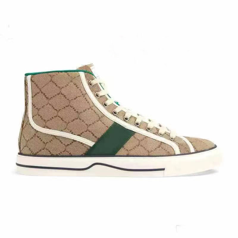 Designer Lady Flat Casual Boots Travel Lace-Up Sneaker Lettres Femme Femme Femme 100% Locage de mode en cuir Men Gym Running High Top Chaussures