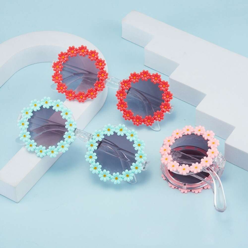 2024 Summer New Children's Folding Daisy Sunglasses Kids Lovely Childlike Fun Sun Glasses Sweet Travel Vacation Girls Eyewear