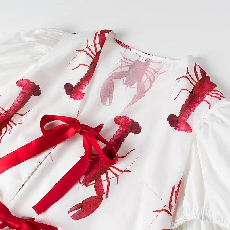 TRAF Womens Suit Fashion Summer Print Shirt for Women Ladies StraightLeg Pants Casual Chic Female Set 240514