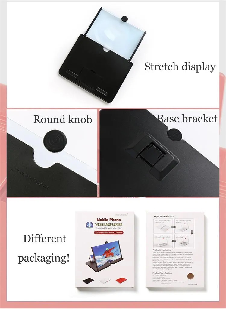 Mobile Phone Screen Magnifier Eyes Protection 3D Screen retractabl Amplifier
