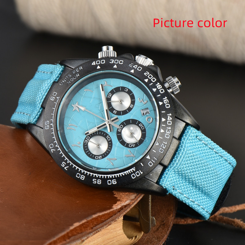 Rol Wrist Watches for Men 2024 Mens Watches Six needles All Dial Work Quartz Watch High Quality Top Luxury Brand Chronograph Clock Rubber Belt Fashion Dayton Style