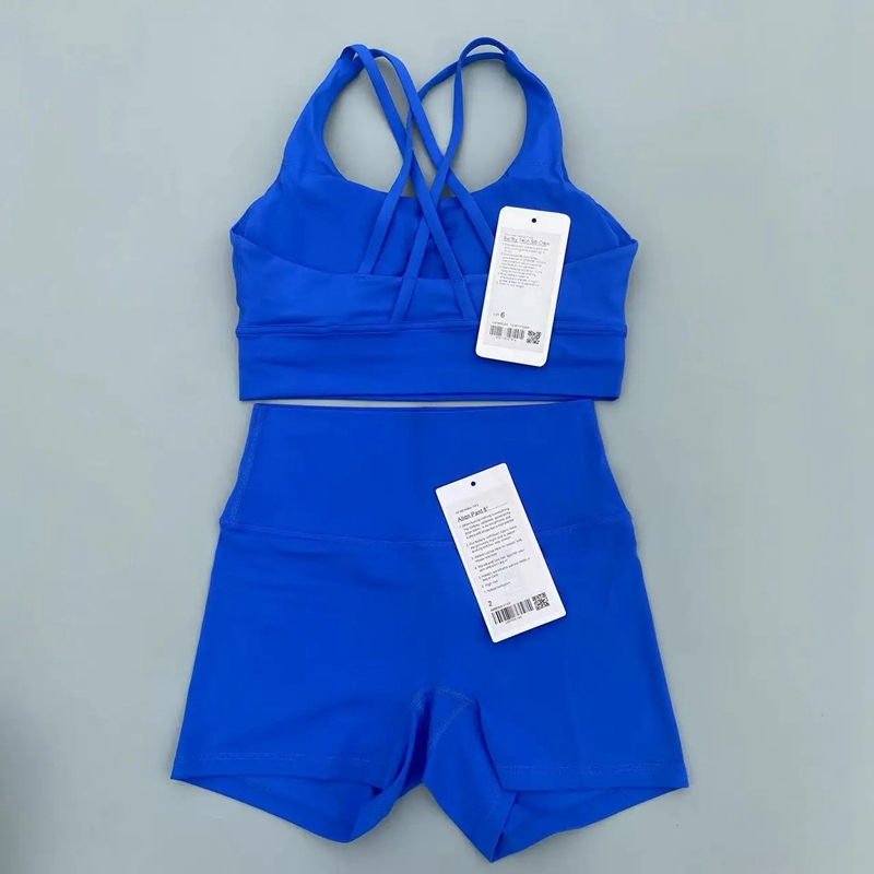 Women Designer Yoga Sets 3 Styles Push Up Sports Bra High Waist Biker Shorts Cross Back Gym Outfits Elastic Workout Tracksuits Running Cloth Hotty Fie