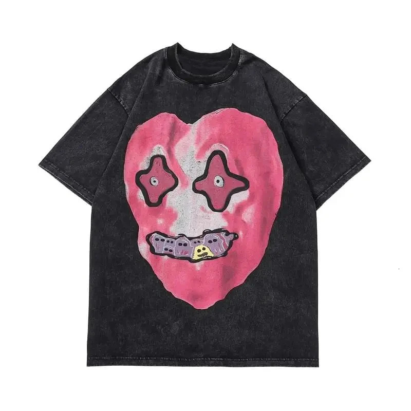 Summer Men Vintage Washed T-Shirts Anime Gothic Streetwear Punk Unisex Short Sleeve Tops Tee Y2k Oversized T-Shirt 8XL Clothing 240508