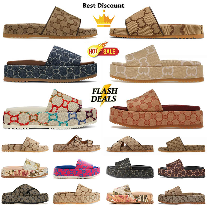 Top Quality 2024 Platform Low mens women designer sandals slides famous room beach printed embroidered slippers thick bottom rubber loafers shoes