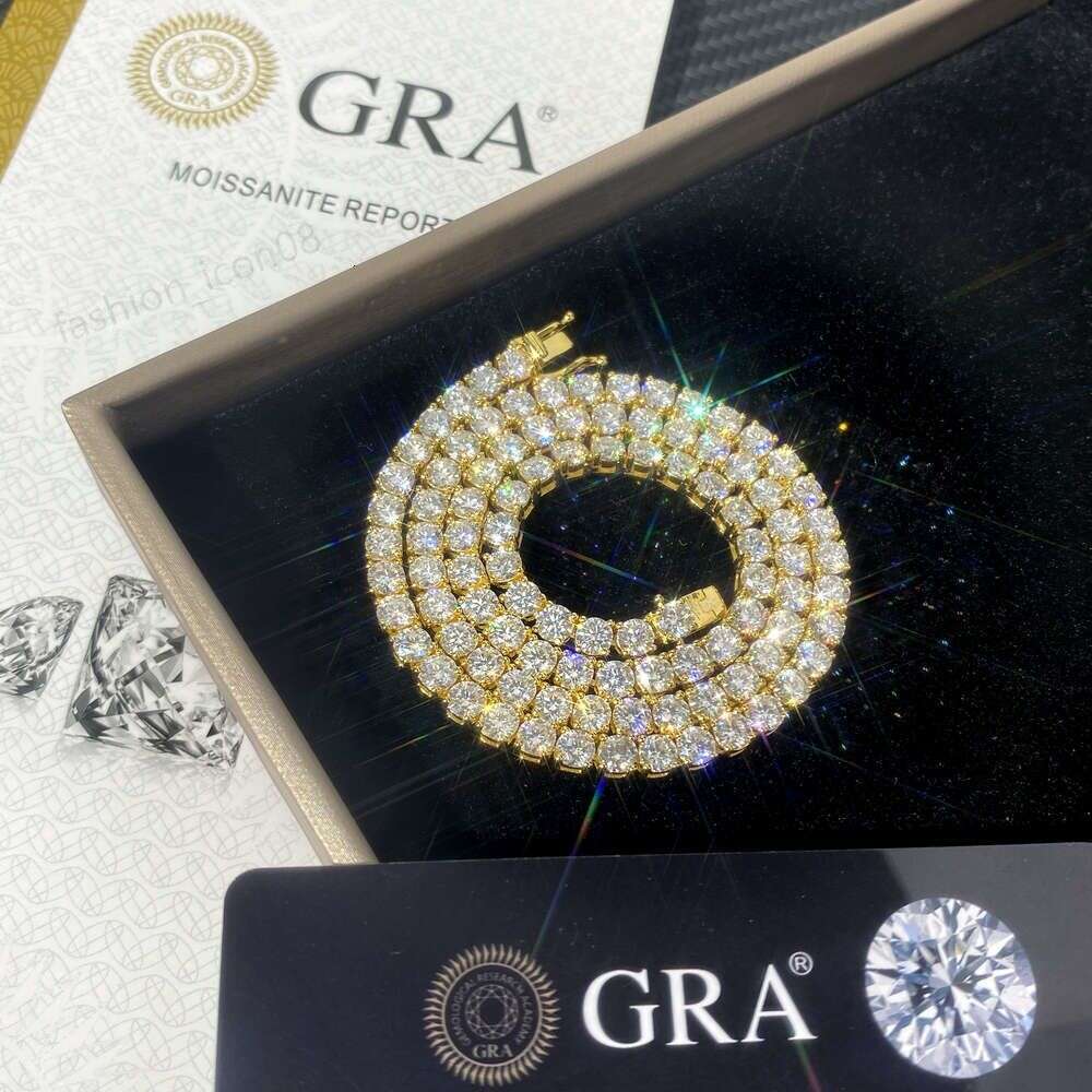fashion luxury moissanite necklace hip hop 925 sterling vvs diamond necklace tennis chain designers design holiday gifts silver 2mm 3mm 4mm 5mm 6.5mm