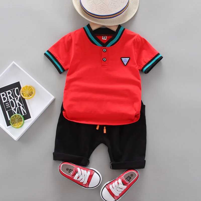 Clothing Sets Summer Cotton Baby Short sleeved Set Fashion Preschool Girls Polo Clothing Casual Set WX