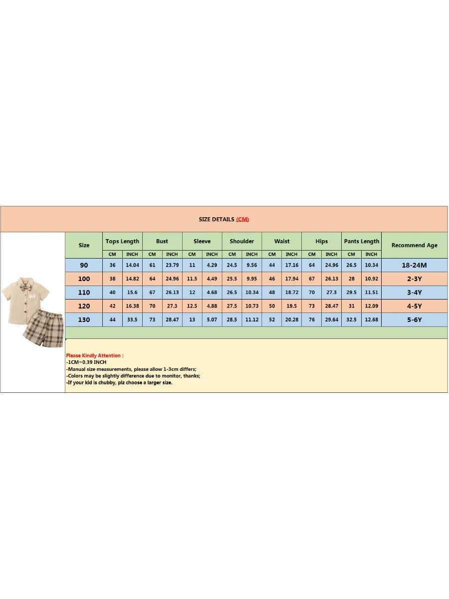 Clothing Sets 2PCS childrens mens clothing set short sleeved solid color shirt with bow and shorts fashionable mens clothing suitable for children age