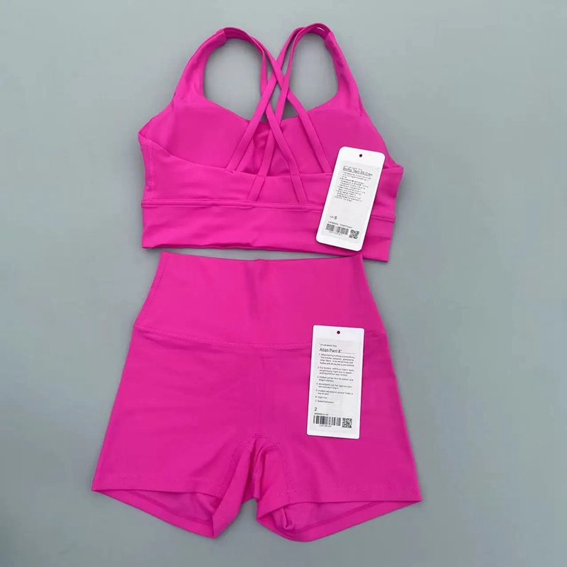 Women Designer Yoga Sets 3 Styles Push Up Sports Bra High Waist Biker Shorts Cross Back Gym Outfits Elastic Workout Tracksuits Running Cloth Hotty Fie