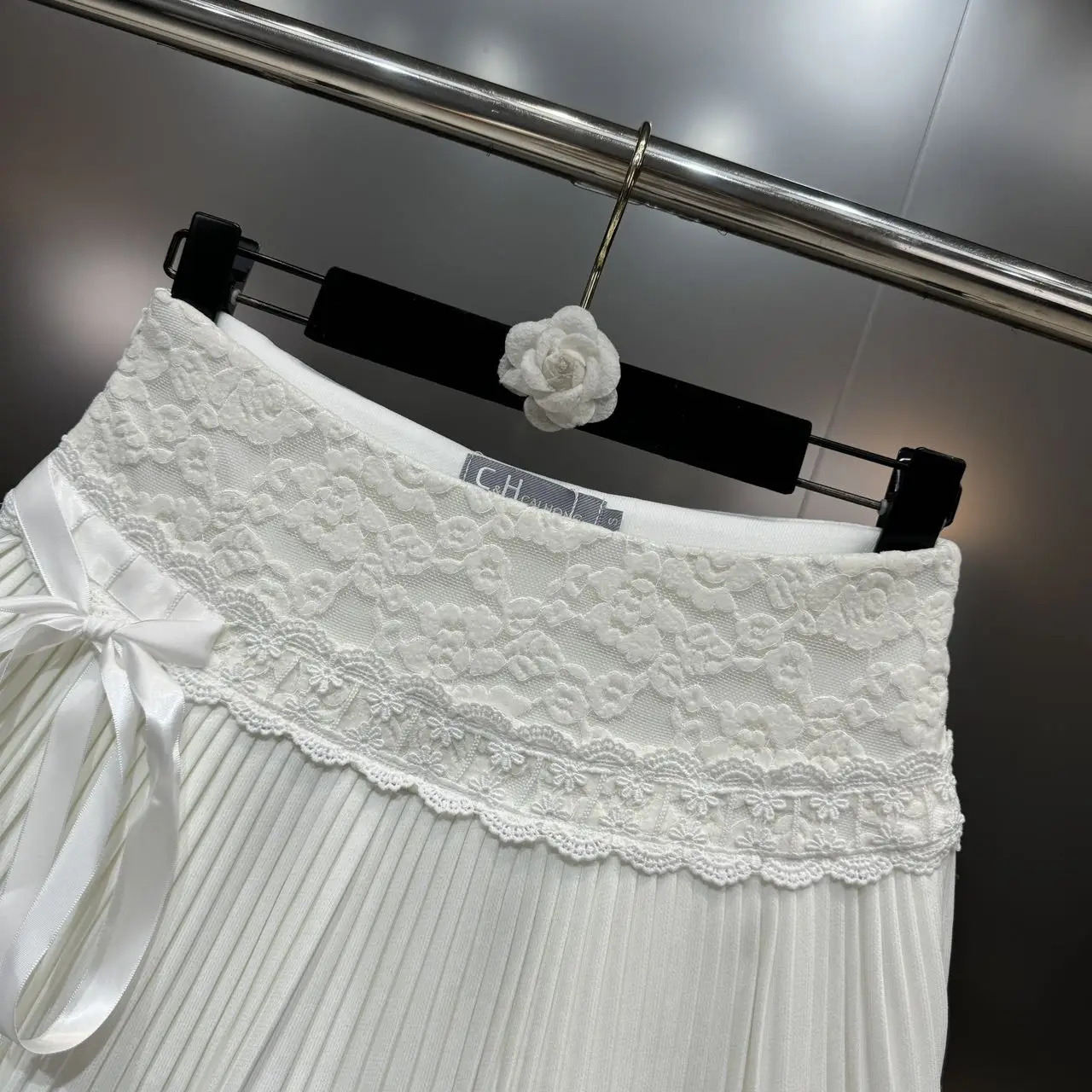 PREPOMP Spring Arrival Lace Patchwork Laceup Short Pleated Skirt Women GP462 240516