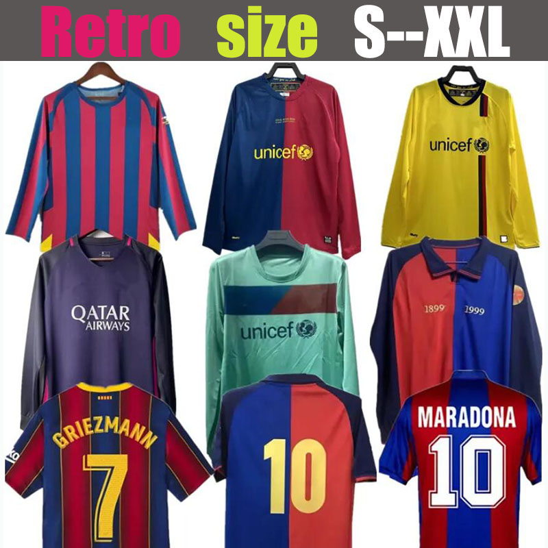 Retro Iniesta Jersey 96 97 98 99 00 05 06 07 08 09 10 11 14 15 16 Soccer Ronaldinho A.iniesta Xavi Rivaldo Football Shirts Henry A Iniesta Eto'o PUYOL
