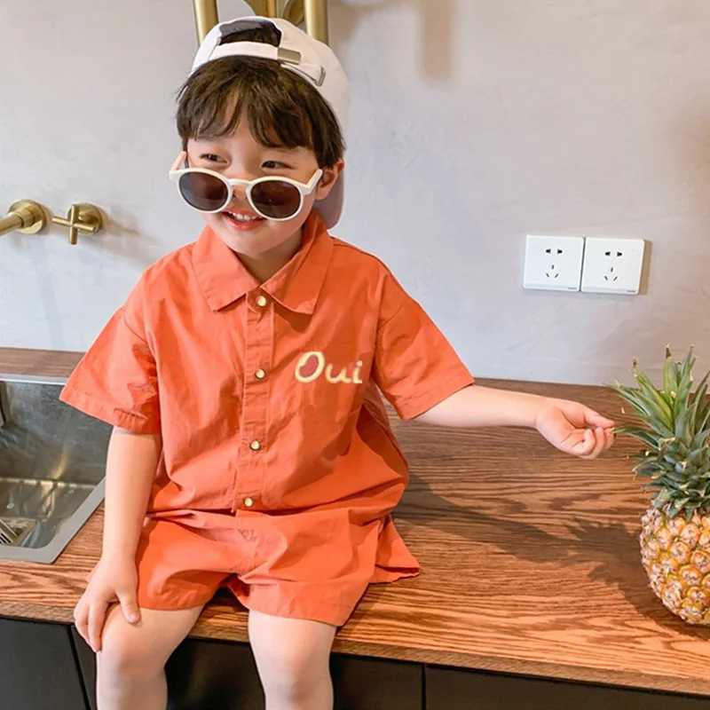 Clothing Sets Childrens clothing set xxx boy and girls clothing short sleeved polo shirt+pants childrens 2PCS set cotton 2022 summer baby clothing WX