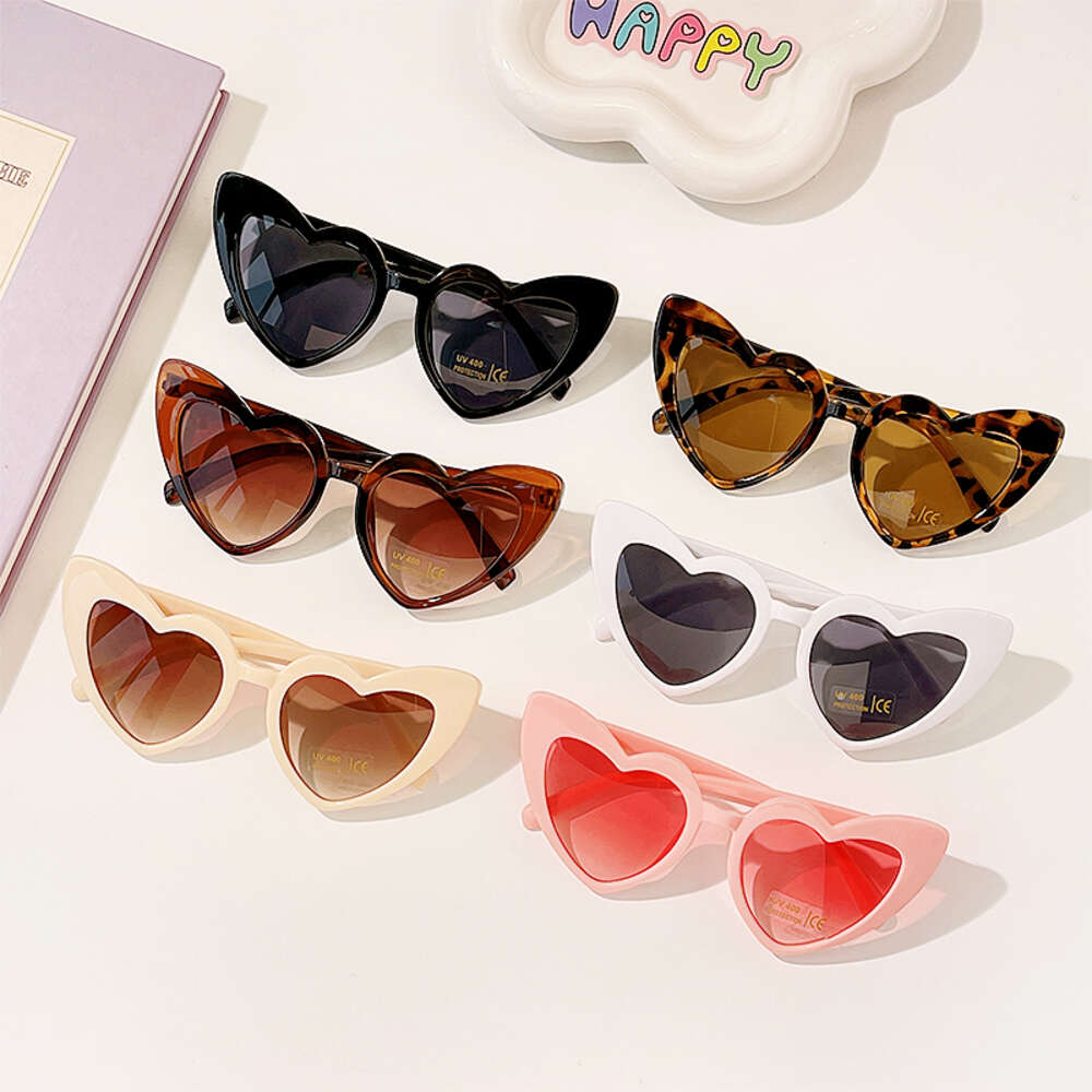 Children Cute Gradient Rimless Heart UV400 Sungalsses Girl Boy Fashion Sun Protection Sunglasses Kid Personality Street Shooting 847bc