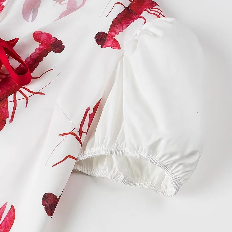 TRAF Womens Suit Fashion Summer Print Shirt for Women Ladies StraightLeg Pants Casual Chic Female Set 240514