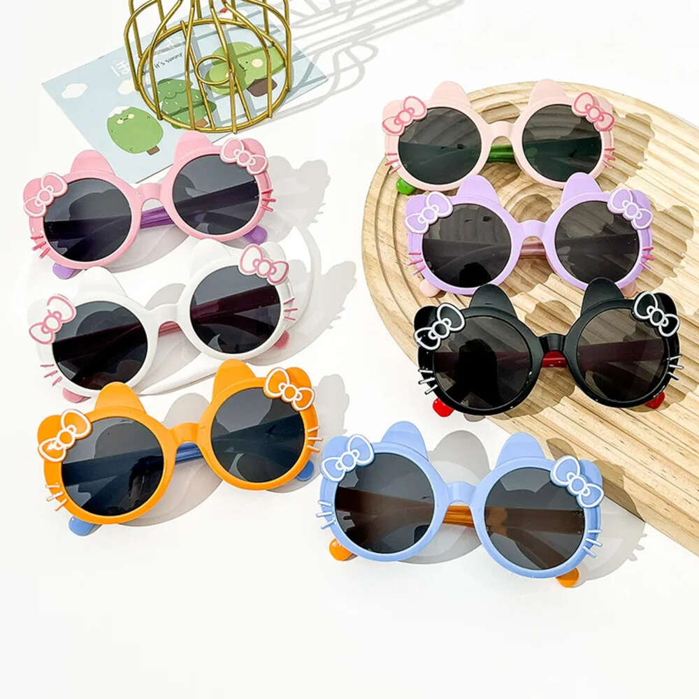 Children's Lovely Sunglasses Baby's New Bow Fashion Sunvisor Sun Glasses Summer Girl Cat Kitty Eyewear Kids Cute Oculos