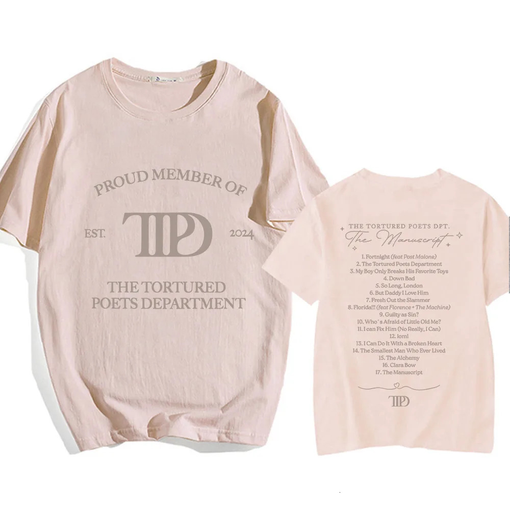 Album The Tortured Poets Department TTPD Tshirts High Quality Soft MenWomen Teeshirt Graphic Printing Hip Hop Cotton 240516