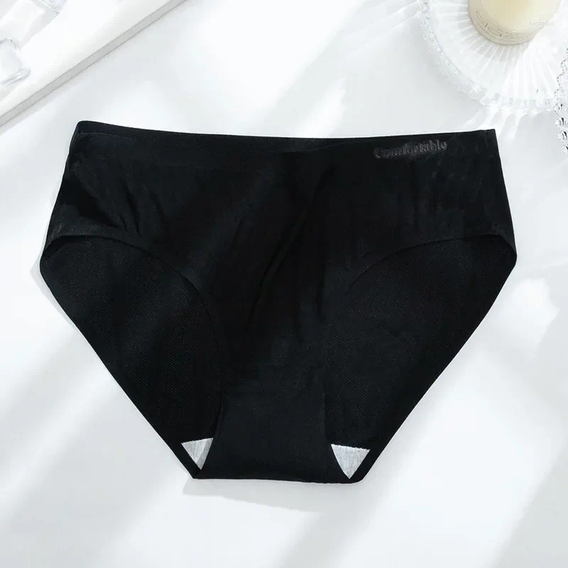 Womens Panties Ultra-thin Seamless Ice Silk Underwear For Ladies One Piece Waist Naked Anti-bacterial Pure Cotton Crotch Lady