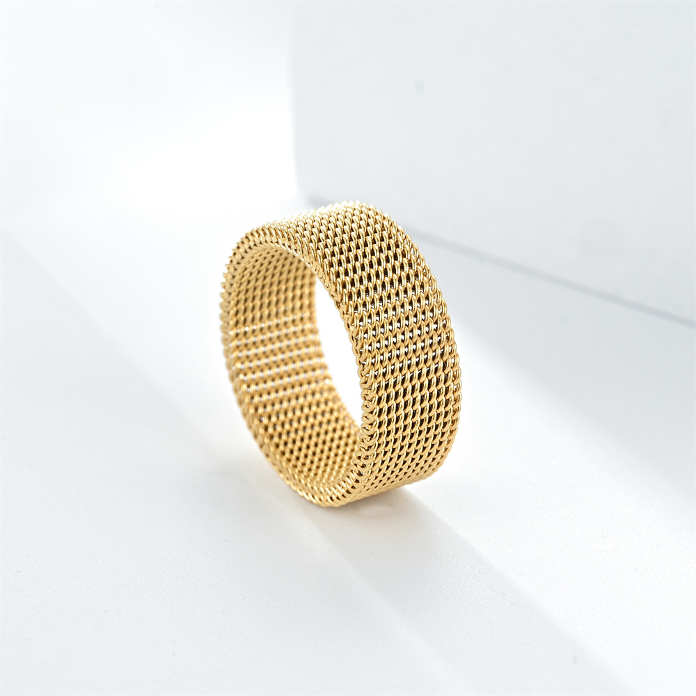 Rotatable Spin Chain Rings - Stainless Mesh Band, Charm Gold for Women, Men, Wedding, Gift, Fashion Jewelry dh5727163