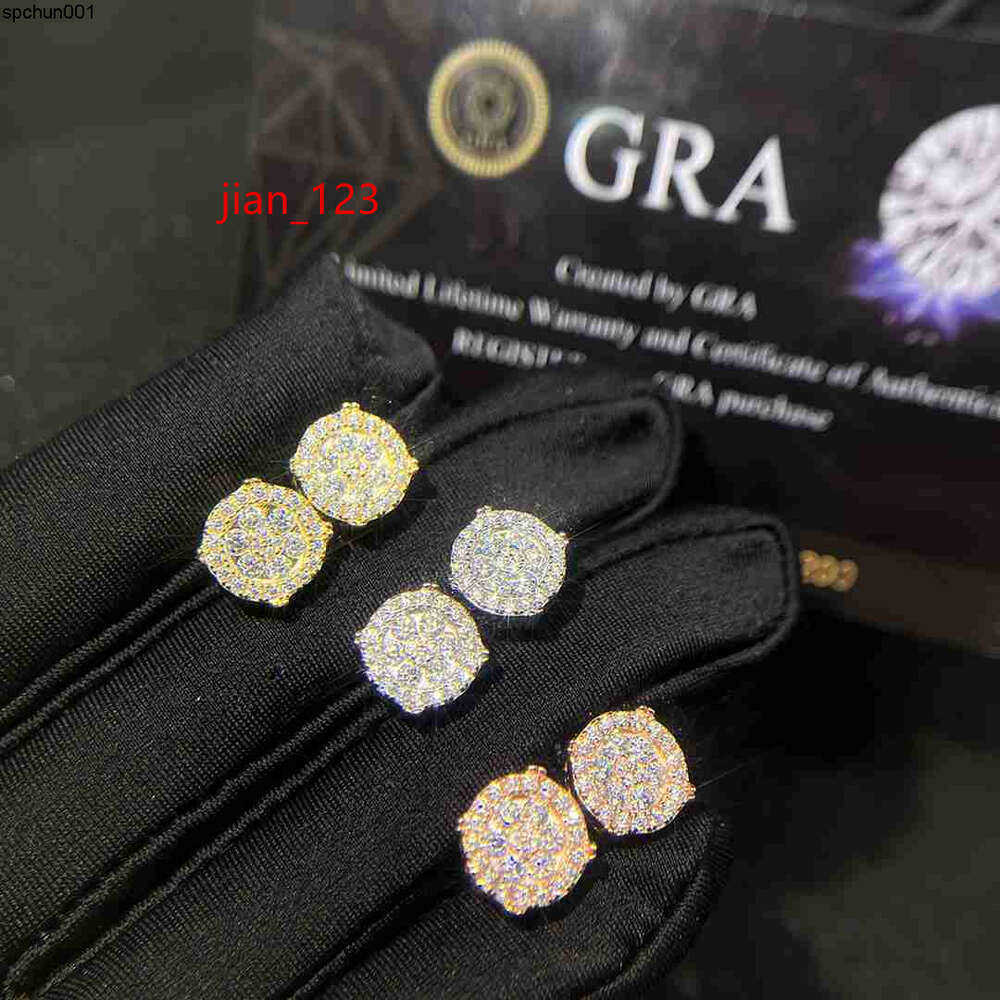 Designer Jewelry Wholesale Price Popular Hot Sale Iced Out Sterg Sier Jewellery Moissanite Vvs Screw Back Stud Earrings Category Gift