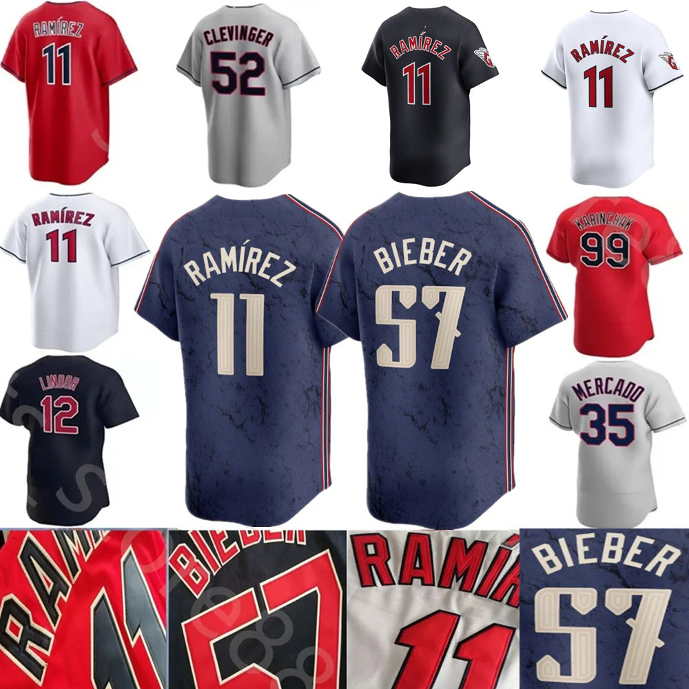 2024 Jose Ramirez Jersey 48 Emmanuel Clase 38 Steven Kwan 0 Andres Gimenez 22 Josh Naylor 1 Amed Rosario 57 Shane Bieber Custom Baseball Jerseys