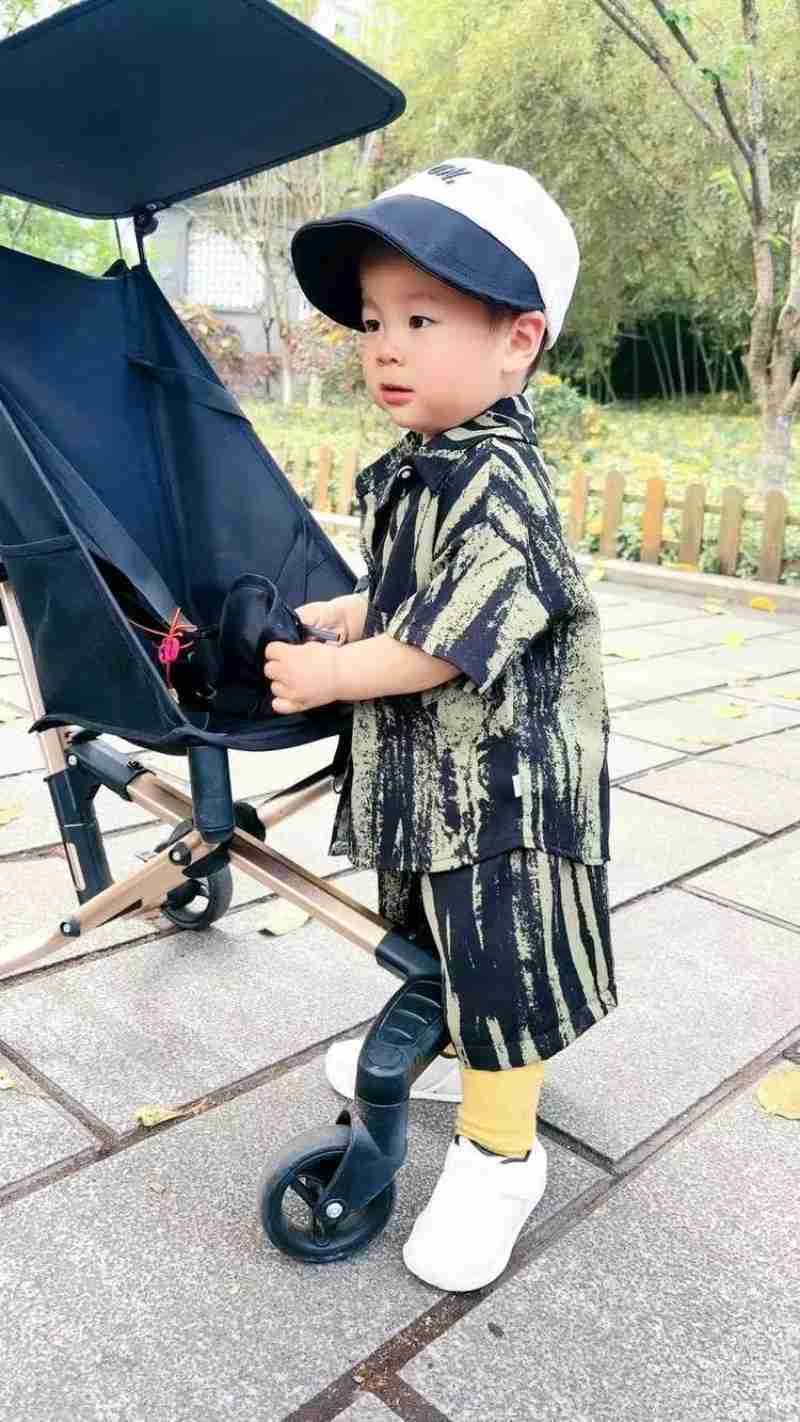 Clothing Sets 2-9T childrens and boys clothing floral pattern boy shirt+short 2-piece clothing boy summer party birthday handsome clothing WX