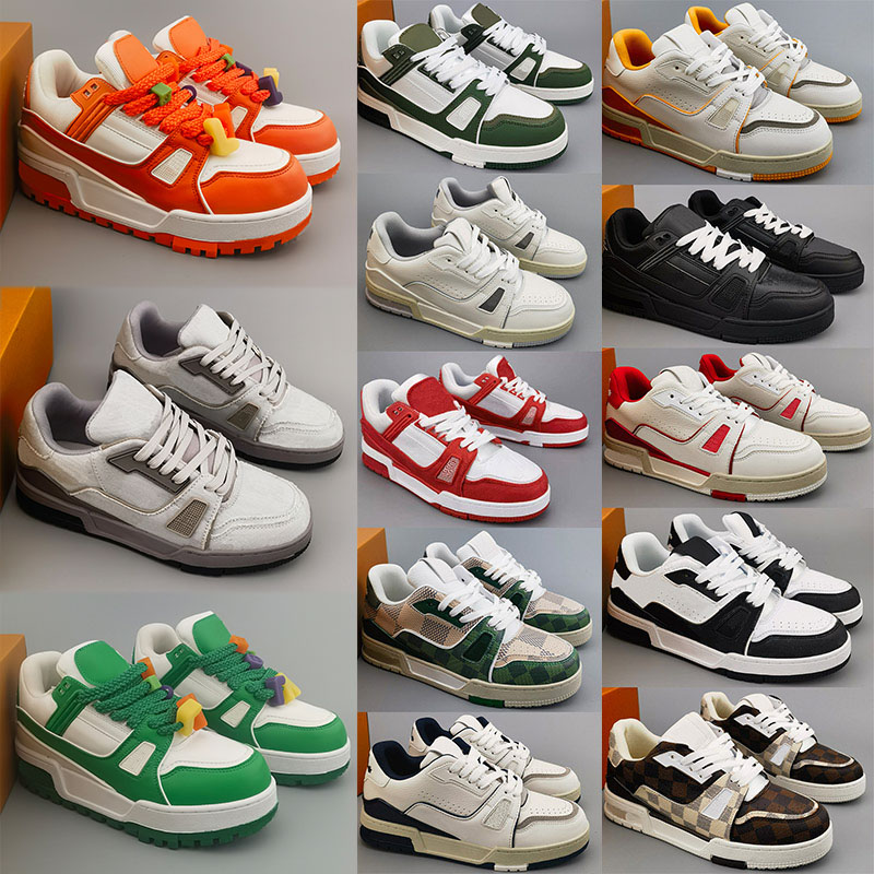 2024 Designer Men Sneaker Virgil Trainer Casual Shoes Low Calfskin Leather Abloh White Green Red Blue Overlays Platform Outdoor women Sneakers Size 36-45