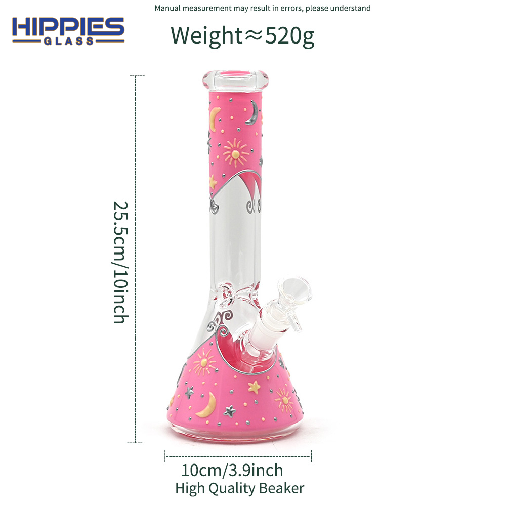 Glass Bottle With Luminous Star And Moon,Borosilicate Glass Water Pipe,Glass Bong,Glass Hookah,Hand Painted,Home Decorations,Smoking Accessaries