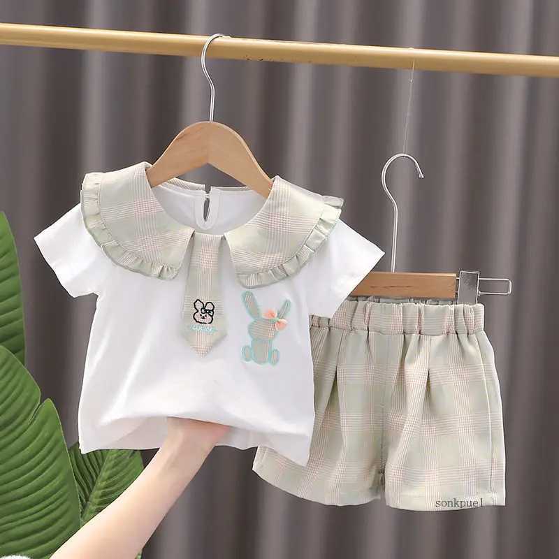 Clothing Sets New baby summer newborn childrens clothing 2 pieces/set girls and boys short sleeved cartoon shirt shorts track and field clothes 0-5 ye