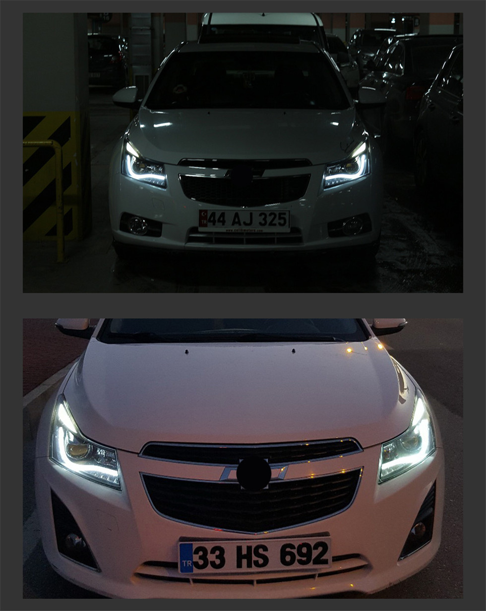 Headlight Assembly For Cruze 20 08-20 15 Front Headlights Replacement DRL Daytime Light LED Dynamic Signal Lamp