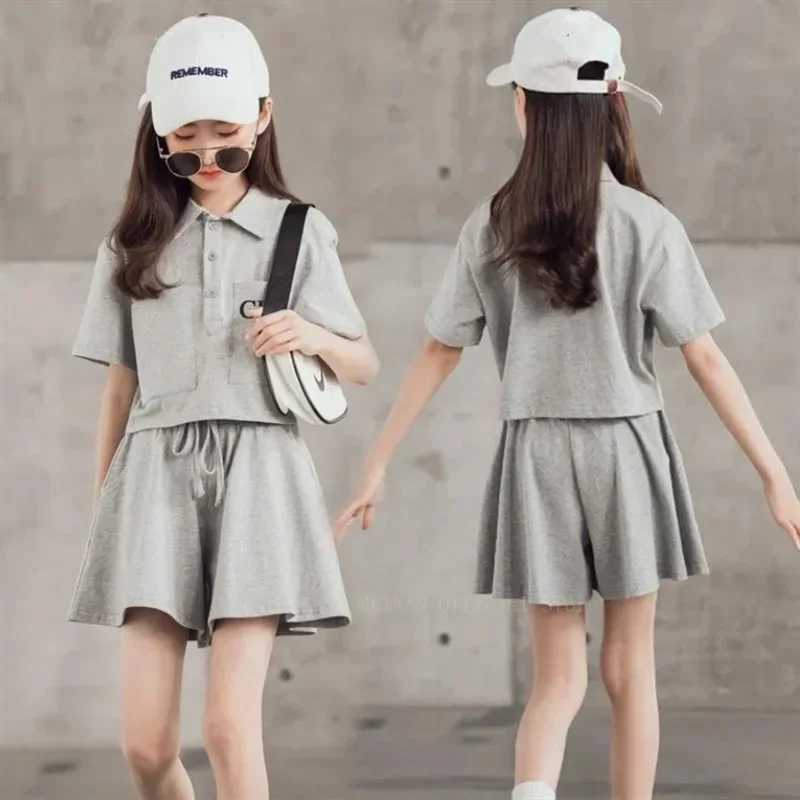 Clothing Sets 7 8 9 10 12 13 14 Year Old Girl Baby Clothing Set Summer Short sleeved T-shirt Top+Bottom Skirt 2-piece Clothing Set WX