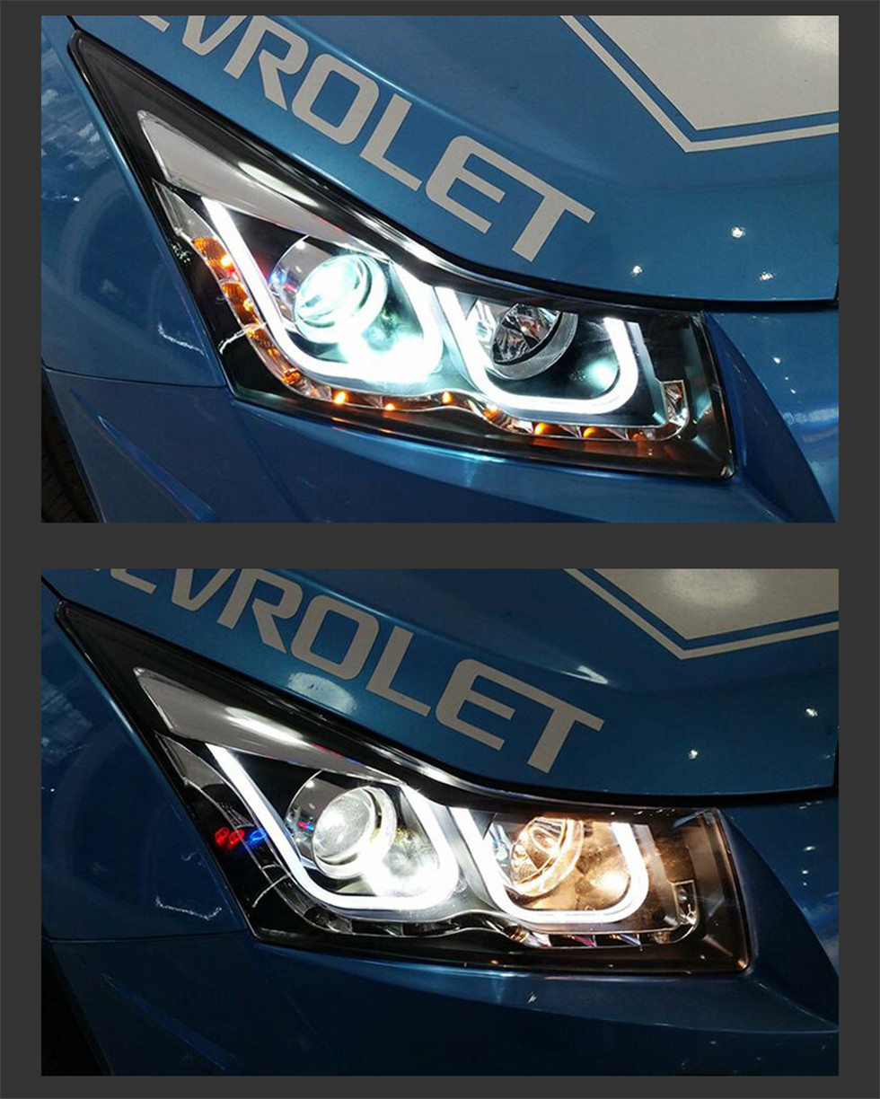 Headlight For Cruze 20 08-20 15 LED Head Lamp DRL Turn Signal Angel Eyes Daytime Light LED Projector Bifocal Lens