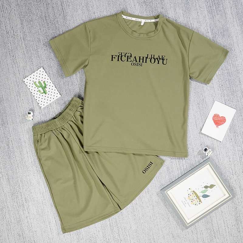 Clothing Sets Summer Youth Boys Clothing Children Girls Letter Printed T-shirt and Shorts Set Childrens Top WX