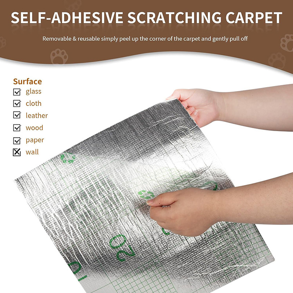 Wall Anti Cat Scratch Sofa DIY Board Sofa Protection Paws Sharpen Trimable Self-adhesive Carpet Cats Scratch Board 30x30cm