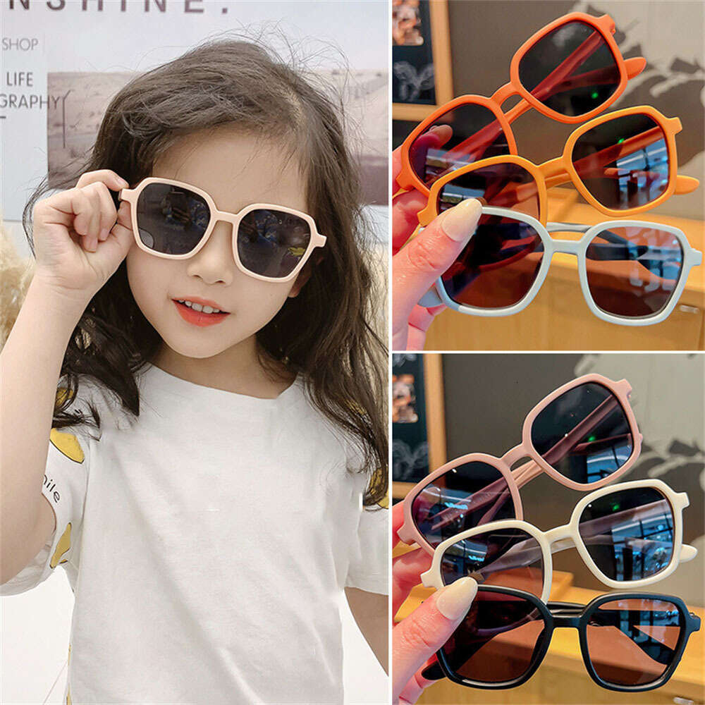 New Kids Fashion UV Sunglasses Square Polarized Sun Silicone Flexible Children Glasses Vintage Boys Girls Shades Eyewear