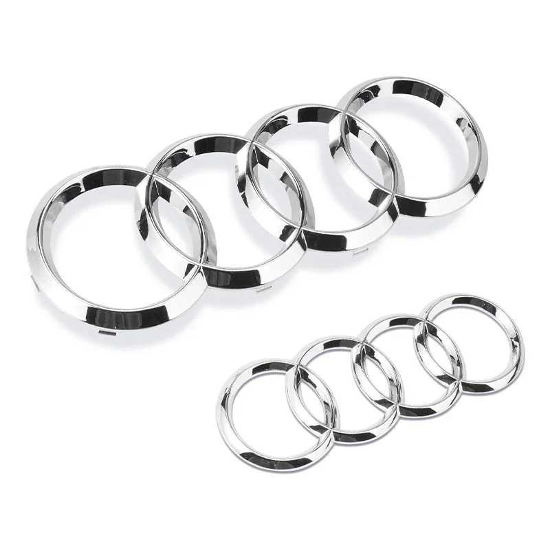 Car Stickers Car Badge Car Front Grille Rear Trunk 4Ring Emblem For Audi A1 A3 A4 A5 A6 A7 S3 S4 S5 S6 RS3 RS4 RS5 RS6 Q3 Q5 Q7 T240513