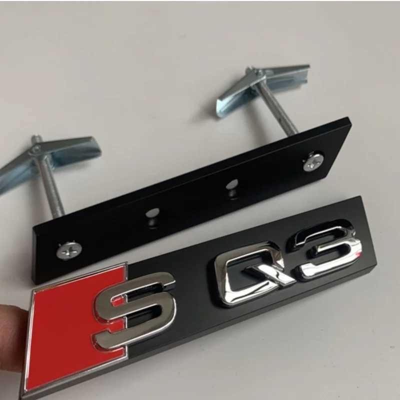 Car Stickers 1Pcs Car Grill Badge Front Emblem for Audi Sline S3 S4 S5 S6 S7 S8 RS3 RS4 RS5 RS6 RS7 RS8 SQ3 SQ5 Auto Modification Accessories T240513