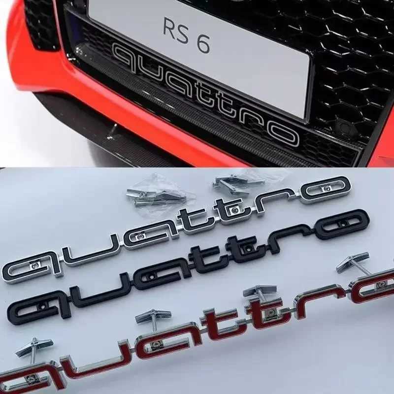 Car Stickers 3D ABS Car Front Grille Emblem for Audi Quattro A3 A4 A5 A6 A6L A7 A8 Q3 Q5 Q7 S3 S4 S5 RS3 RS4 RS6 Badge Accessories T240513F0QS