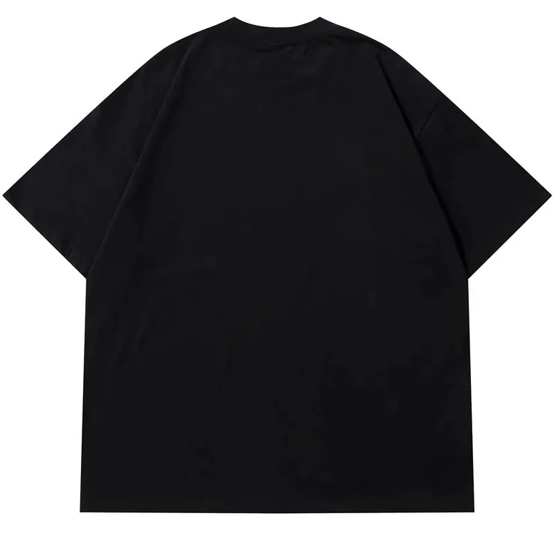 Men T Shirt Streetwear Star Shadow Graphic TShirt Hip Hop Oversized Harajuku Tshirt Cotton Unisex Tops Tee Black White Y2K 240518