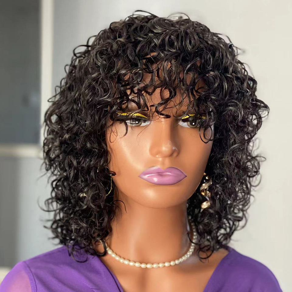 Afro 4C Edges Virgin Human Hair 150% HD Lace Frontal Wig Remy Kinky Curly Simualation Human Hair Wigs For Women